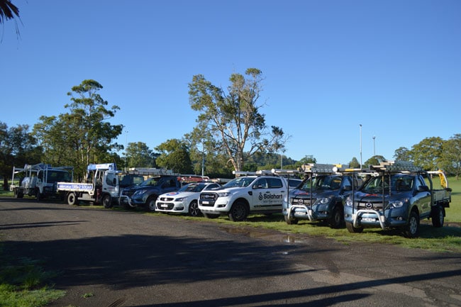Service trucks and cars — Plumbing & Solar Panel Installation in East Lismore, NSW