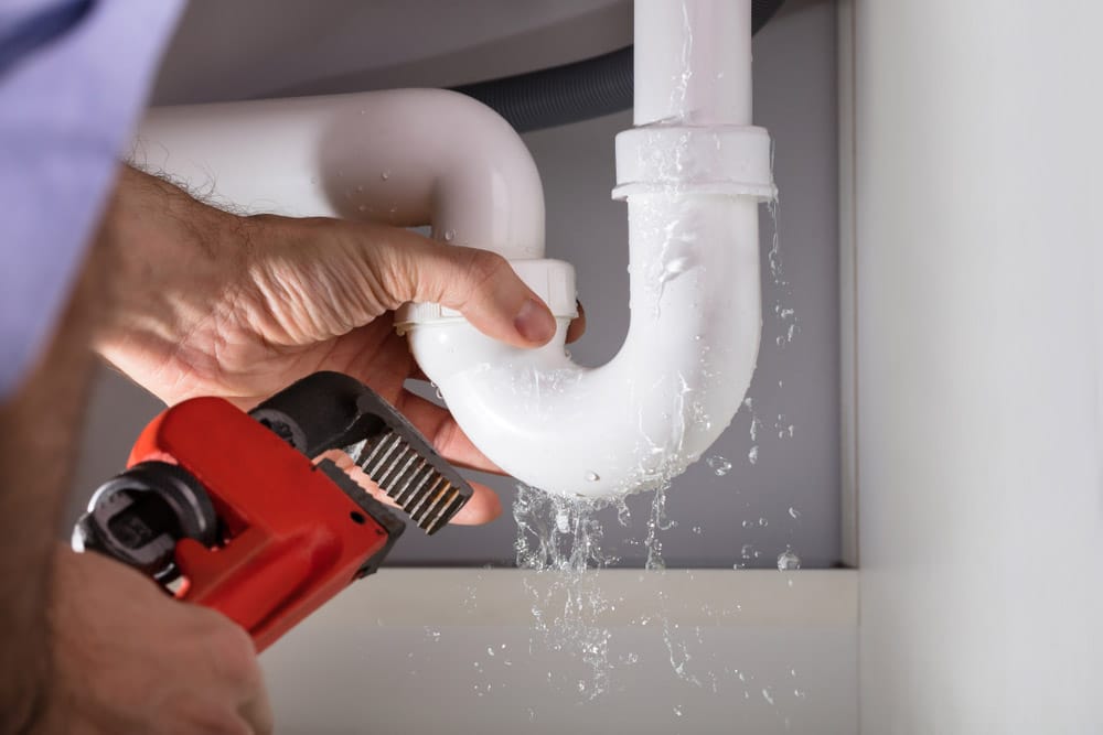 Male Plumber Fixing Sink Pipe