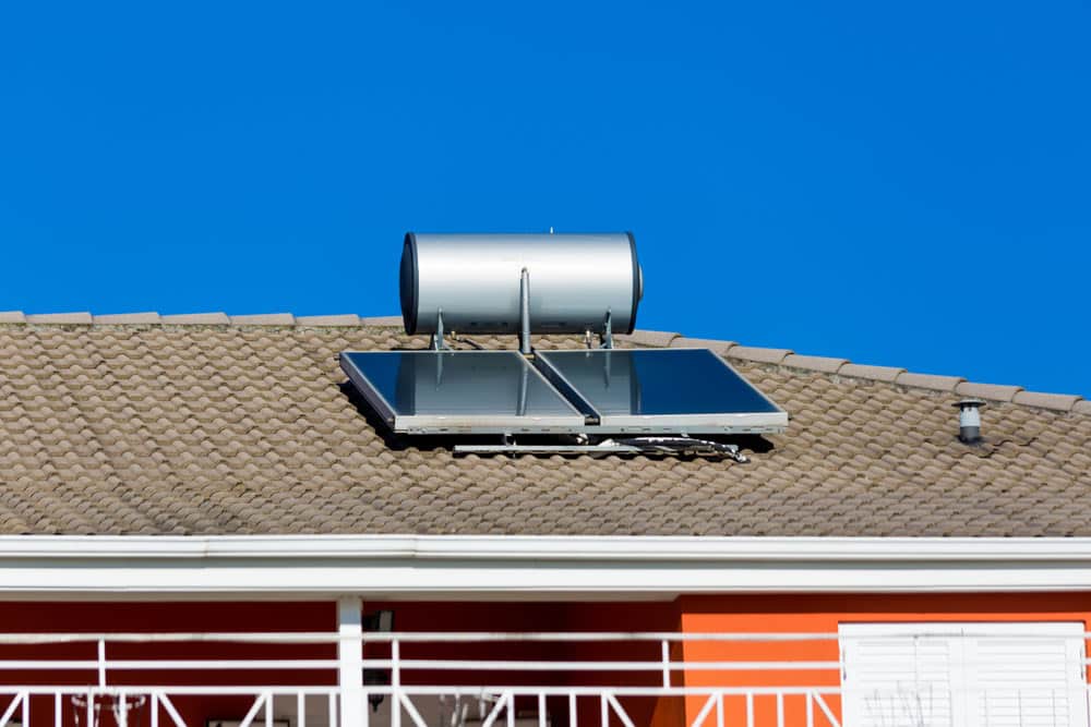 Solar Hot Water System Installed On Roof